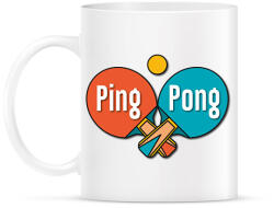 printfashion Ping Pong - Ütők, labda - Bögre - Fehér (6992693)