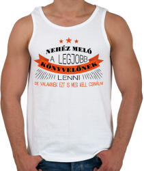 printfashion Legjobb könyvelőnek lenni nehéz - Férfi atléta - Fehér (12561282)