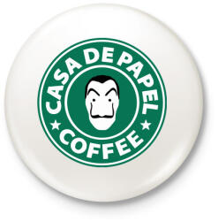 printfashion Casa de Papel Coffee - Kitűző, hűtőmágnes - Fehér (3088388)