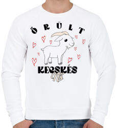 printfashion Őrült kecskés nő - Férfi pulóver - Fehér (11619197)