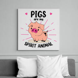 printfashion Spirit animal - pig - Vászonkép - Fehér (14715651)