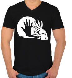 printfashion BUNNY - Férfi V-nyakú póló - Fekete (278110)