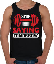 printfashion Soha ne halaszd holnapra - Férfi atléta - Fekete (2883856)