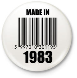 printfashion Made in 1983 - Kitűző, hűtőmágnes - Fehér (11780599)