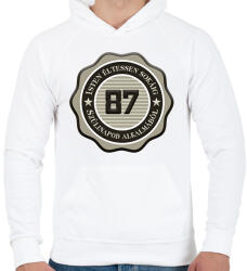 printfashion 87 - Férfi kapucnis pulóver - Fehér (7144981)
