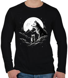 printfashion farkas - Férfi hosszú ujjú póló - Fekete (14215636)