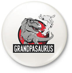 printfashion Papa szaurusz grandpasaurus - Kitűző, hűtőmágnes - Fehér (11120245)