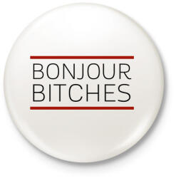 printfashion BONJUOR - Kitűző, hűtőmágnes - Fehér (3075064)