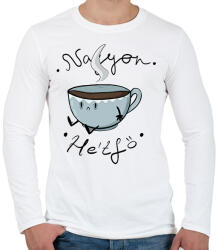 printfashion Hétfői kávé - Férfi hosszú ujjú póló - Fehér (14020247)