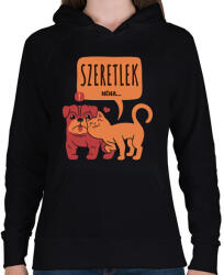 printfashion Szeretlek! Néha. . . - Női kapucnis pulóver - Fekete (1273695)