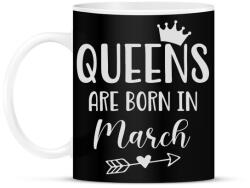 printfashion QUEENS are born in March - Bögre - Fekete (5498594)