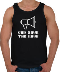 printfashion GOD SAVE THE RAVE - Férfi atléta - Fekete (10452628)