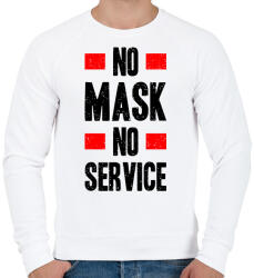 printfashion Maszk nélkül nincs kiszolgálás - Férfi pulóver - Fehér (4747897)