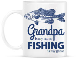 printfashion Grandpa is my name Fishing is my game - Bögre - Fehér (6282782)