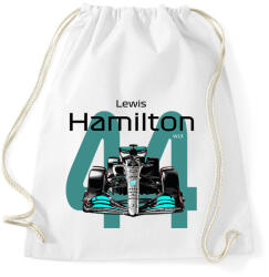 printfashion Lewis Hamilton 44 autóversenyző - fekete felirat - Sportzsák, Tornazsák - Fehér (16043582)