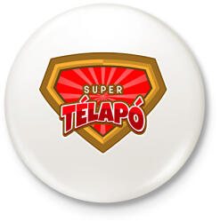 printfashion SUPER TÉLAPÓ - Kitűző, hűtőmágnes - Fehér (9627079)