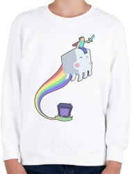 printfashion minecraft szivárvány - Gyerek pulóver - Fehér (1590882)