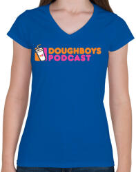 printfashion DP - Női V-nyakú póló - Királykék (2232758)