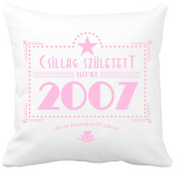 printfashion csillag-2007-pink - Párnahuzat, Díszpárnahuzat - Fehér (556040)