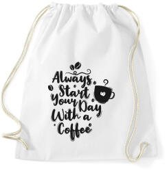 printfashion Indítsd a napod egy kávéval - Sportzsák, Tornazsák - Fehér (2794917)