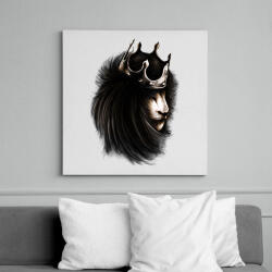 printfashion Oroszlán trón - Vászonkép - Fehér (6621756)