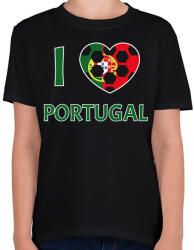 printfashion I love Portugal - Gyerek póló - Fekete (10788465)