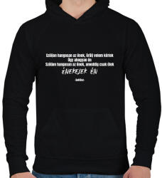 printfashion Soltész Rezső - Szóljon hangosan - Férfi kapucnis pulóver - Fekete (4328530)