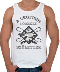 printfashion Horgász február - Férfi atléta - Fehér (5731457)