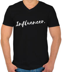 printfashion Influencer - Férfi V-nyakú póló - Fekete (4750350)