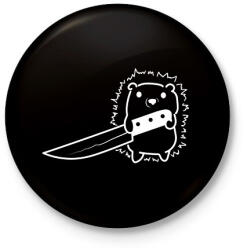 printfashion Süni késsel - Kitűző, hűtőmágnes - Fekete (16327257)