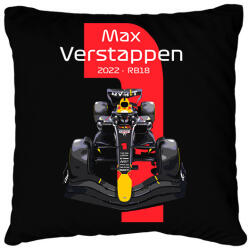 printfashion Max Verstappen 1 autóversenyző - fehér felirat - Párnahuzat, Díszpárnahuzat - Fekete (16045663)