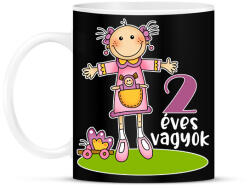 printfashion 2 éves vagyok" kislányoknak - Bögre - Fekete (13450000)