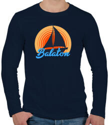 printfashion BALATON - Férfi hosszú ujjú póló - Sötétkék (9973022)