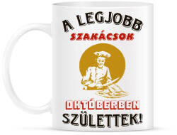 printfashion Szakács szülinapja október - Bögre - Fehér (5740737)