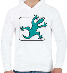 printfashion Gekkó - Férfi kapucnis pulóver - Fehér (12221292)