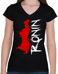 printfashion Ronin - Női V-nyakú póló - Fekete (8516856)