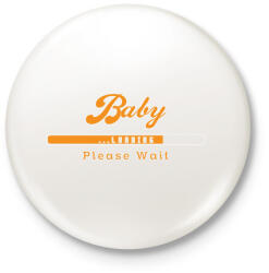 printfashion baby-loading-orange-white - Kitűző, hűtőmágnes - Fehér (3076973)