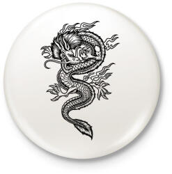 printfashion Sárkány - Kitűző, hűtőmágnes - Fehér (13892696)