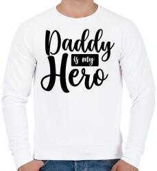 printfashion Daddy is my hero - Férfi pulóver - Fehér (2889527)
