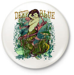 printfashion Sellő - Kitűző, hűtőmágnes - Fehér (3074475)