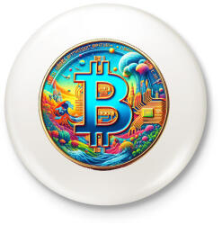 printfashion Bitcoin - Kitűző, hűtőmágnes - Fehér (15140326)