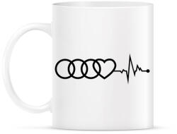 printfashion AUDI logo fekete - Bögre - Fehér (5363774)