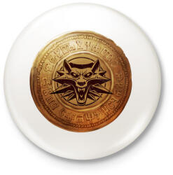 printfashion Witcher logó és pénzérme - Kitűző, hűtőmágnes - Fehér (3089351)