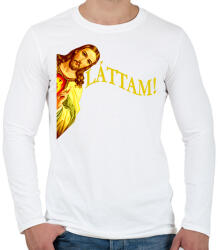 printfashion Jézusos láttam - Férfi hosszú ujjú póló - Fehér (16280230)