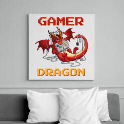 printfashion Gamer dragon - Vászonkép - Fehér (13738699)