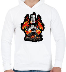 printfashion Demon Slayer Kyōjurō Rengoku - Férfi kapucnis pulóver - Fehér (16440950)
