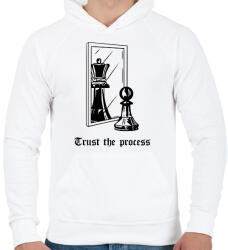 printfashion Trust the process - Férfi kapucnis pulóver - Fehér (15882448)