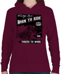 printfashion Legendás motorok - Női kapucnis pulóver - Bordó (152376)