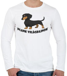printfashion Tacskó Plank - Férfi hosszú ujjú póló - Fehér (5419971)