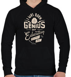 printfashion Genius - Férfi kapucnis pulóver - Fekete (382366)